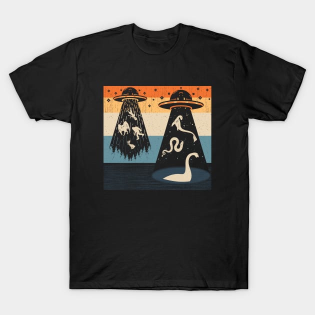 Alien UFO Abduction T-Shirt by Tesszero